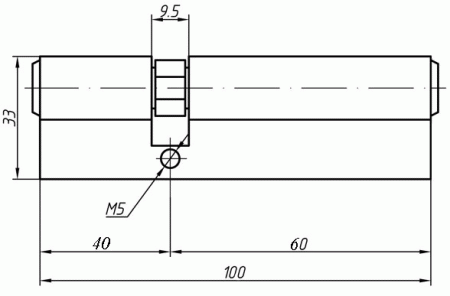 Цилиндр профильный MAXBAR 847/K 40-60, латунь полированная