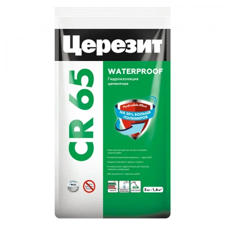 Гидроизоляция цементная обмазочная Церезит CR 65 Waterprof, 5 кг