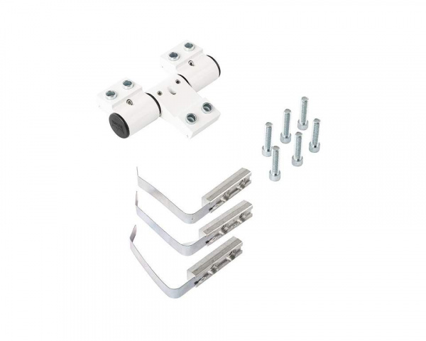 Петля дверная втулочная 3-х секционная, м/о 63 мм, крепление на хол. профиль, бел. 9016