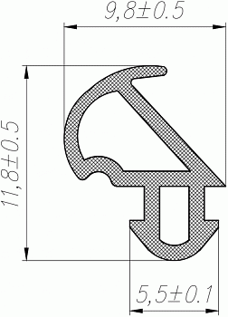 Уплотнитель для профиля KBE (228.3) (рама, створка) модификация 3, белый, "ELEMENTIS", ТЭП