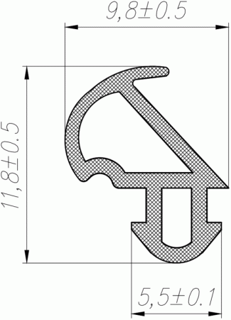 Уплотнитель для профиля KBE (228.3) (рама, створка) модификация 3, белый, "ELEMENTIS", ТЭП