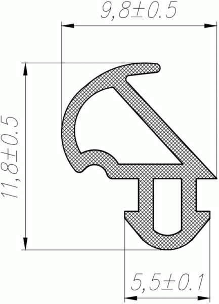 Уплотнитель для профиля KBE (228.3) (рама, створка) модификация 3, белый, "ELEMENTIS", ТЭП
