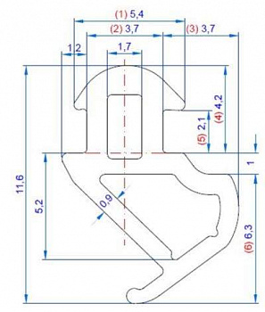 (SCLKBE228S) Уплотнитель для профиля KBE 228 (рама, створка), EPDM, чёрный