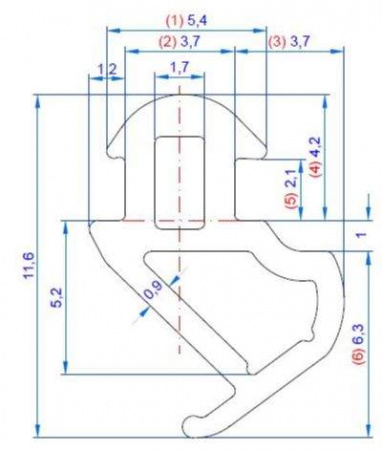 (SCLKBE228S) Уплотнитель для профиля KBE 228 (рама, створка), EPDM, чёрный