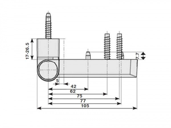Петля дверная Maxbar PS 27 (17-20,5/105-42)  Белый RAL9016