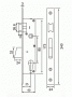Замок ELEMENTIS с выпадающим ригелем с защелкой с ответной планкой и накладками, без ПЦ, 725B/F24/25/85/8