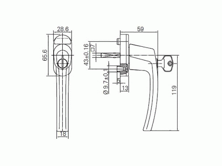 Ручка Rotoline с ключом без логотипа 35мм, бронза/бронза R05.5