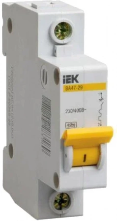 Автомат IEK 1п C/ 10А ВА47-29