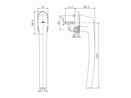 Ручка Patio штифт 37, R05.5, бронза
