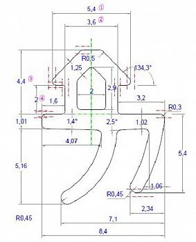 (SCLRH02S) Уплотнитель для профиля REHAU 952 (рама, створка), EPDM, чёрный