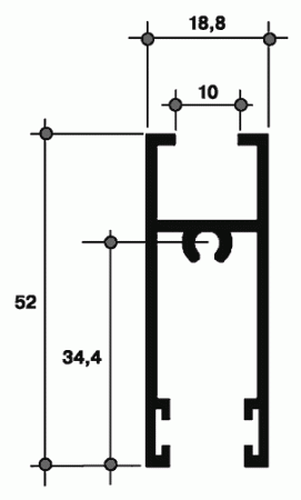 Створка горизонтальная, 640-12 (167) 6м Белый