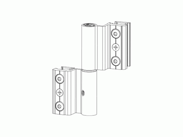 Петля дверная для профиля Alumark S40, двухчастная, бел. RAL9016