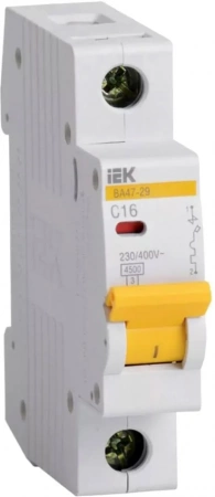 Автомат IEK 1п C/ 16А ВА47-29