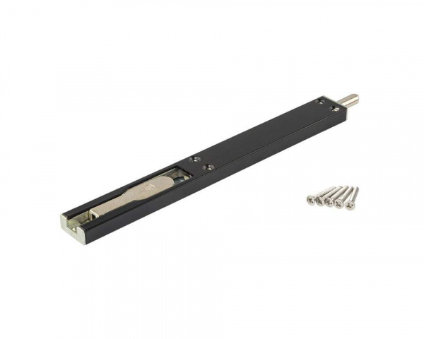 Шпингалет накладной, 225 мм, высота 10.5 мм, черн. RAL9005