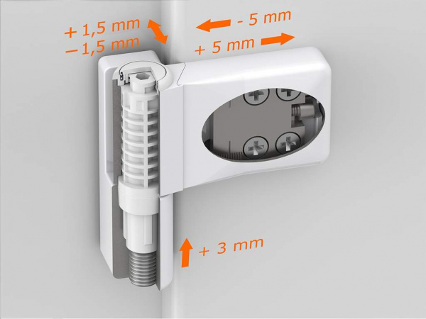Петля дверная ELEMENTIS серия IQ Mini 16-19 мм, Белый RAL9016